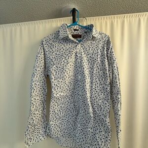 Fairlane & Sons Purple Floral Long Sleeve Collar Button Up